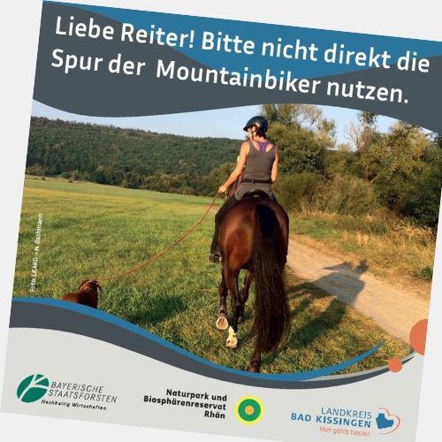 Hinweisschild gegenseitige Rücksichtnahme Reiter in der Rhön