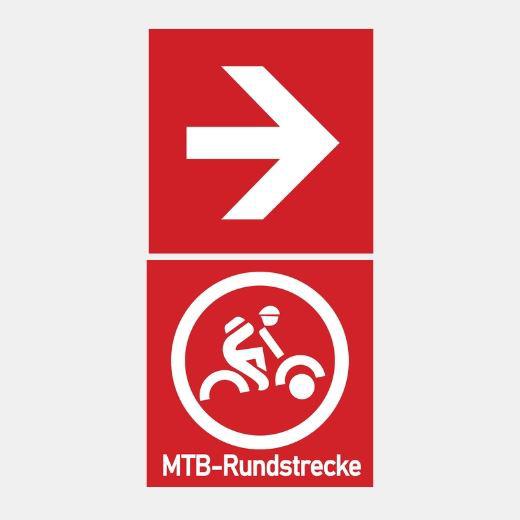 Wegweiser Mountainbikestrecke in der Rhön